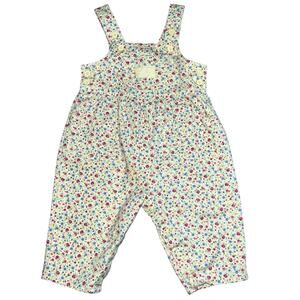Vintage baby B'gosh Yellow spring Floral Overall's  girls size 12 Mos Vestbak